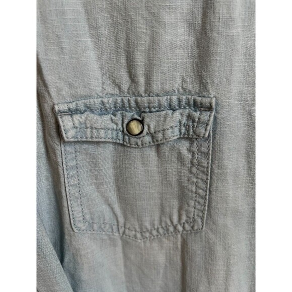 AMERICAN EAGLE DISTRESSED Denim Button Up Shirt SIZE XL - Picture 5 of 6